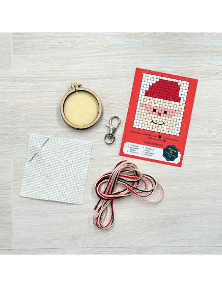 Mini kit de bordado ponto cruz - Ho Ho Ho!