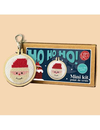 Mini kit de bordado ponto cruz - Ho Ho Ho!