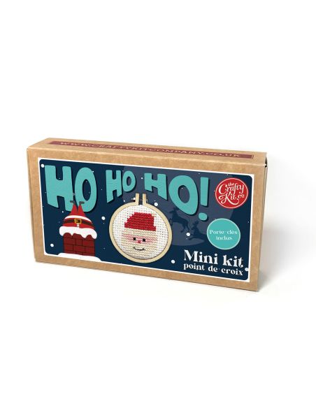 Mini kit de bordado ponto cruz - Ho Ho Ho!