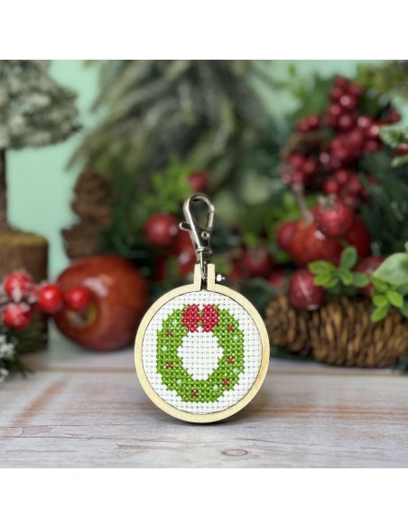 Mini kit bordado ponto cruz - Feliz Natal!