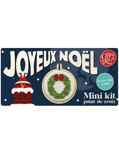 Mini kit bordado ponto cruz - Feliz Natal!