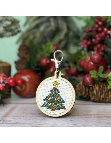 Mini kit bordado ponto cruz - Minha bela árvore de Natal
