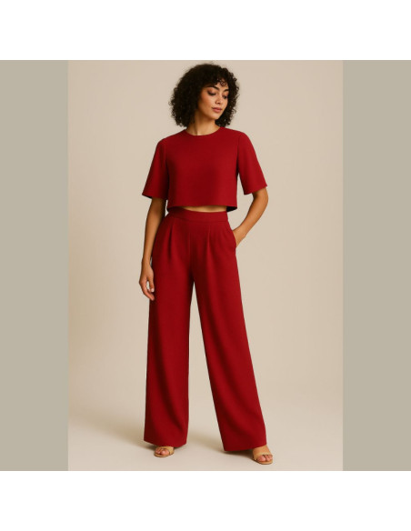 Tecido crepe Georgette - Carmim