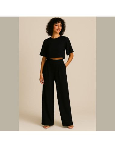 Tecido crepe Georgette - Preto