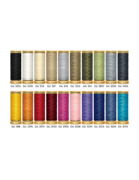 Conjunto de 20 linhas de costura de algodão Gütermann