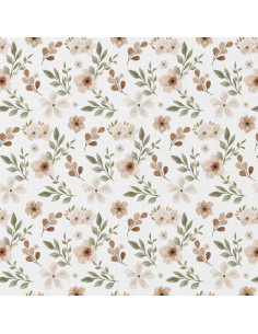 Tecido popelina de algodão - Zada branco e natural 2