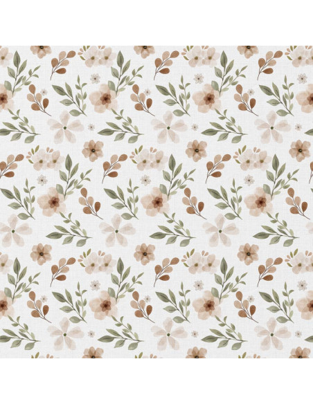 Tecido popelina de algodão - Zada branco e natural