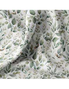 Tecido popeline de algodão - Luara branco e verde