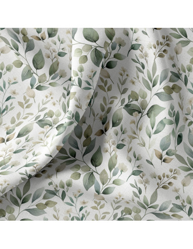 Tecido popeline de algodão - Luara branco e verde