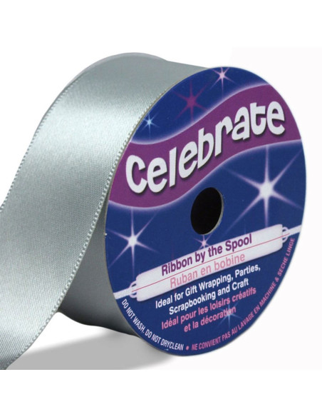 Fita de cetim Celebrate cinza - 25 mm x 4 metros