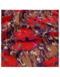 Tecido viscose - Amaya violeta e vermelho