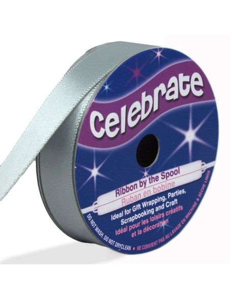 Fita de cetim Celebrate cinza - 13 mm x 6 metros