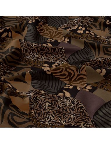 Tecido viscose - Karoo marrom e preto