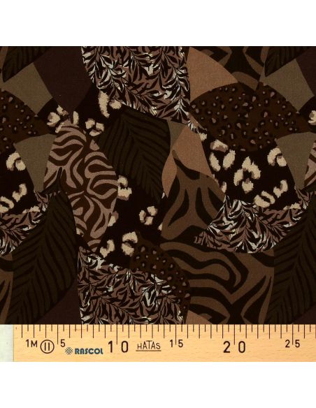 Tecido viscose - Karoo marrom e preto