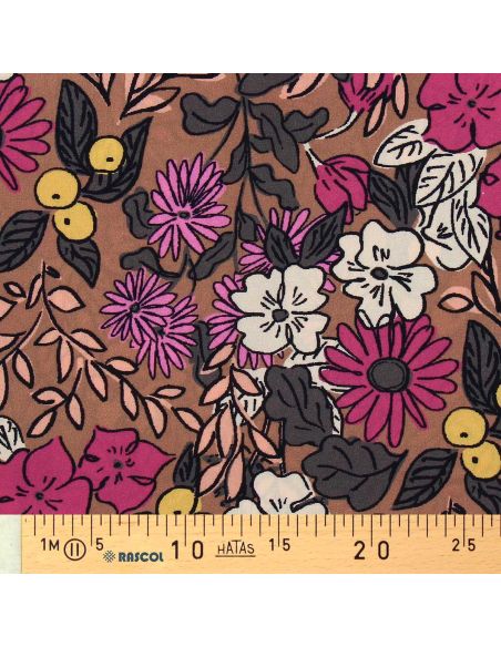 Tecido viscose - Sonjamarron e rosa