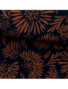 Tecido viscose - Audrey preto e marrom 2