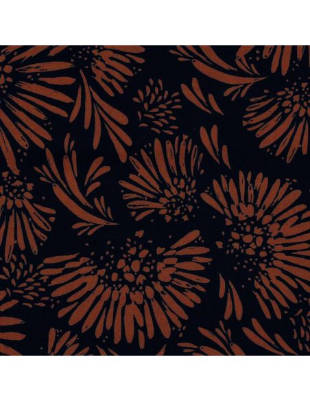 Tecido viscose - Audrey preto e marrom