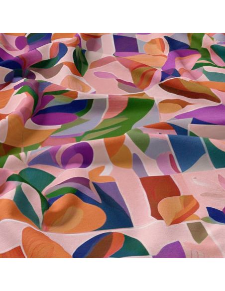 Tecido viscose - Nawel rosa e roxo