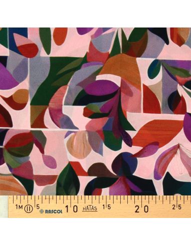 Tecido viscose - Nawel rosa e roxo