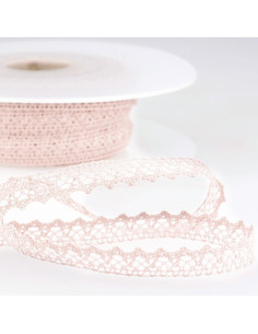 Renda de algodão fina - Rosa