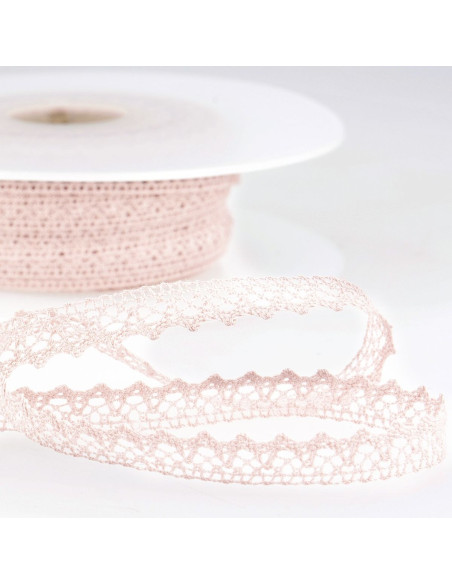 Renda de algodão fina - Rosa