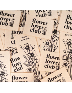 Conjunto de 2 etiquetas tecidas - Duo Flower lover club