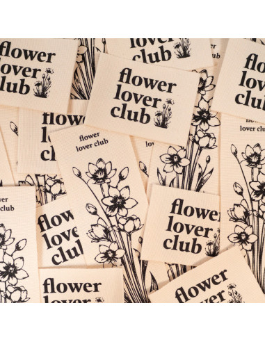Conjunto de 2 etiquetas tecidas - Duo Flower lover club