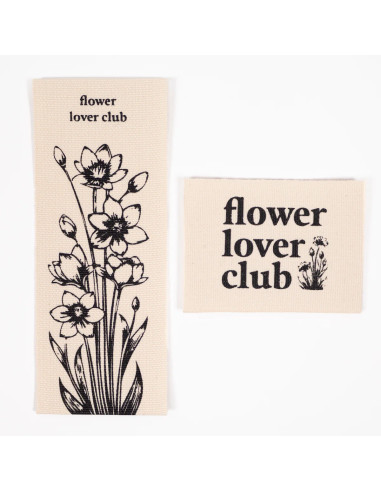 Conjunto de 2 etiquetas tecidas - Duo Flower lover club