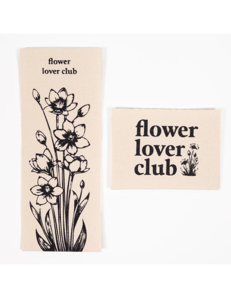 Conjunto de 2 etiquetas tecidas - Duo Flower lover club