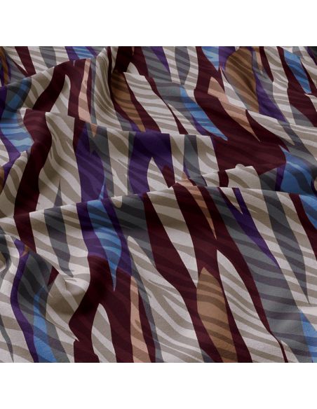 Tecido viscose - Evie cinza e roxo