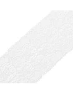 Renda elástica de grande largura 16,7 cm - Branco