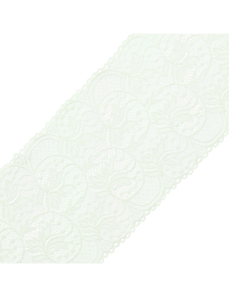 Renda elástica de grande largura 16,7 cm - Cru