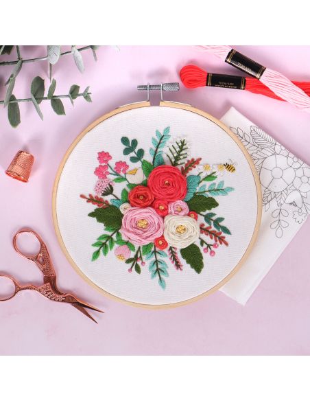 Kit de bordado - Buquê de rosas