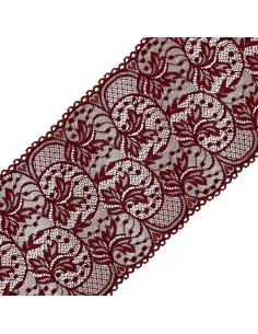 Renda elástica de grande largura 16,7 cm - Bordeaux