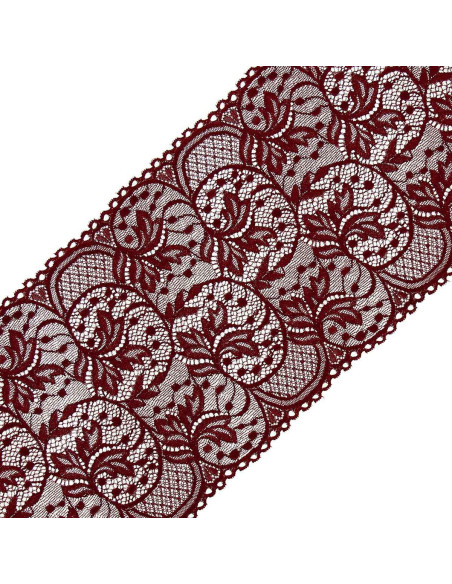 Renda elástica de grande largura 16,7 cm - Bordeaux