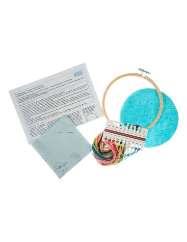 Kit de bordado - Pássaro em flores