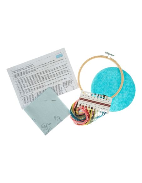 Kit de bordado - Pássaro em flores