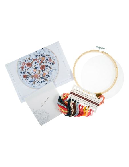 Kit de bordado - Coração floral