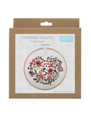 Kit de bordado - Coração floral