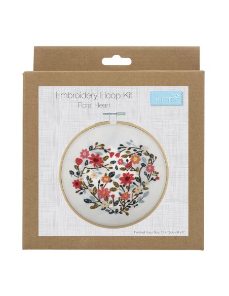 Kit de bordado - Coração floral