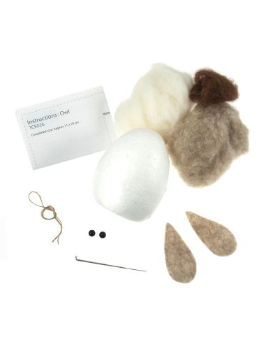 Kit de feltragem com agulha - Coruja