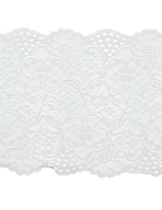 Renda elástica de grande largura - Branco