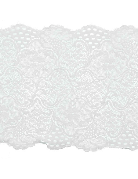 Renda elástica de grande largura - Branco