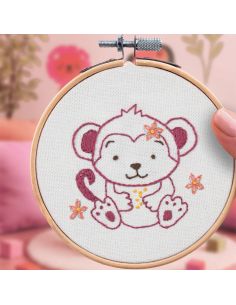 Kit de bordado French'kits - Bebé macaco