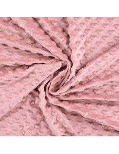 Tecido minky coração - Rosa antigo