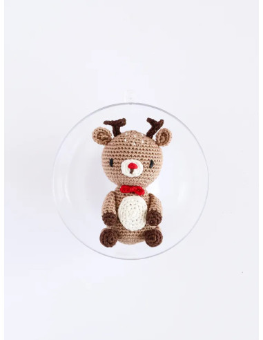 Conjunto de enfeites de Natal amigurumi em crochê - A rena