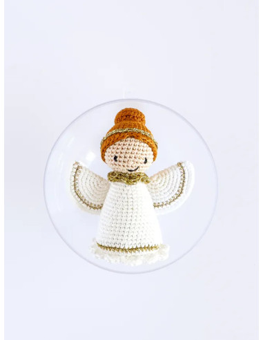 Conjunto de bola de Natal amigurumi em crochê - O anjo
