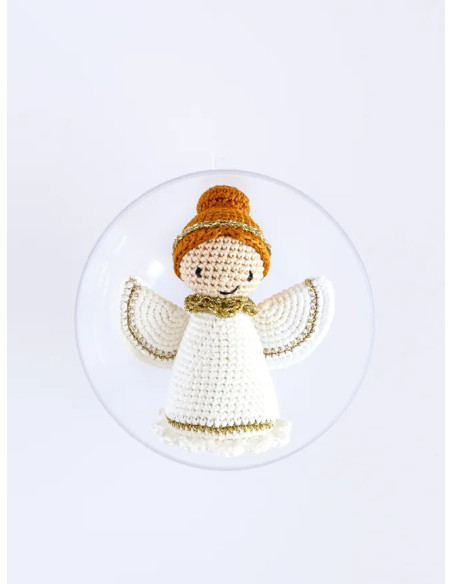 Conjunto de bola de Natal amigurumi em crochê - O anjo
