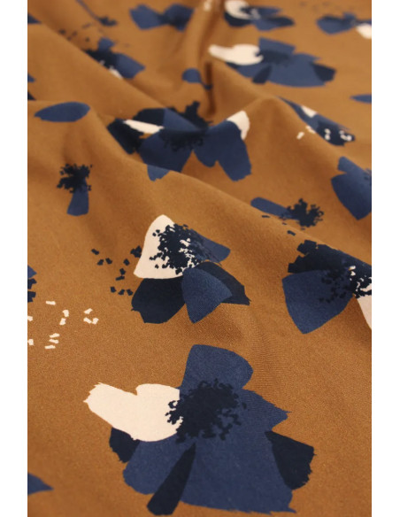 Tecido jersey de algodão Anémona Camel - Églantine & Zoé