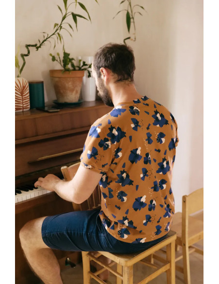 Tecido jersey de algodão Anémona Camel - Églantine & Zoé
